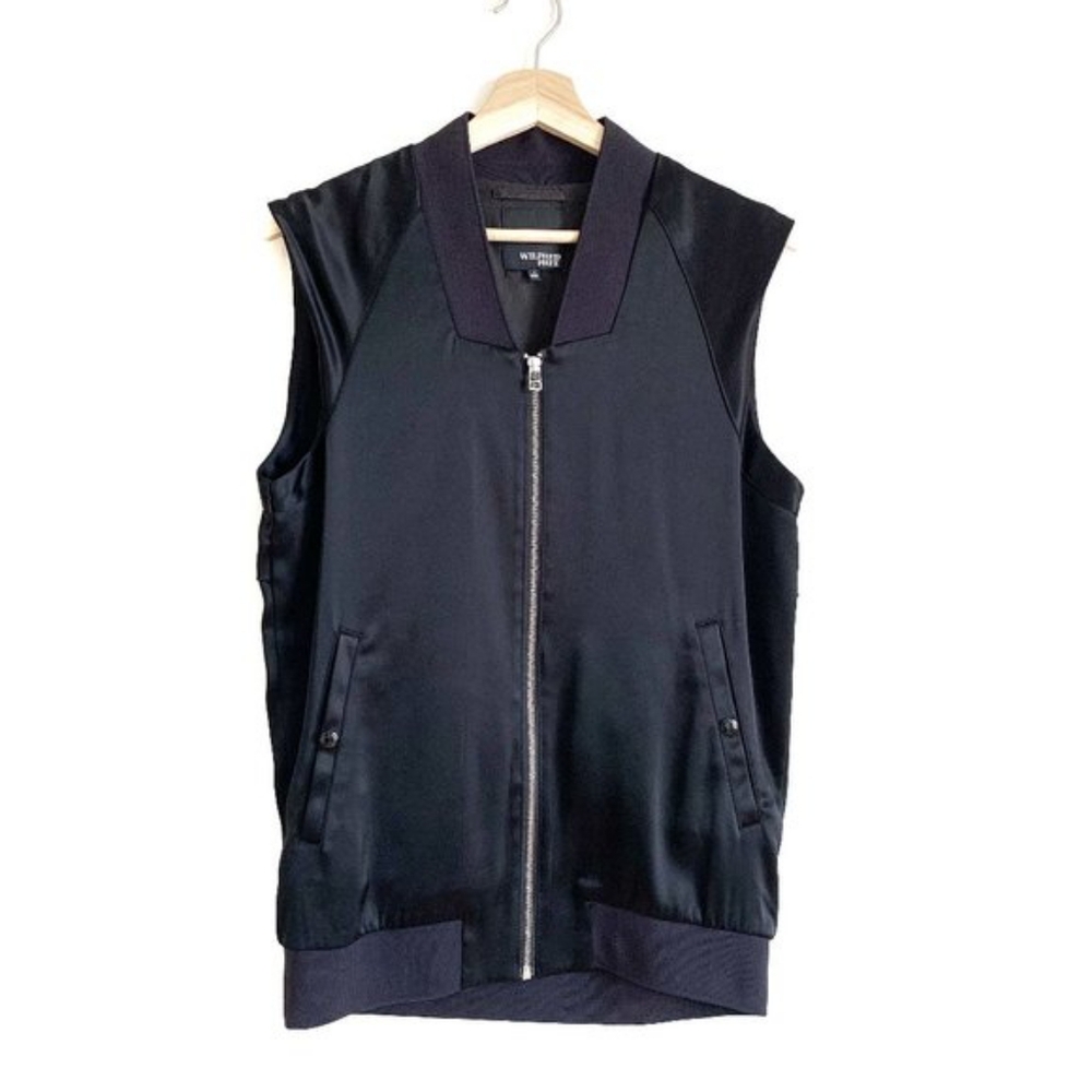 Aritzia Wilfred black satin oversized vest NWOT